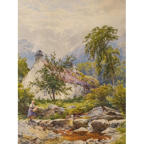 936 - James S Gresley (British, 1829-1908)
Riverside Cottage with figure 
watercolour, 29 x 22cm 
signed a... 