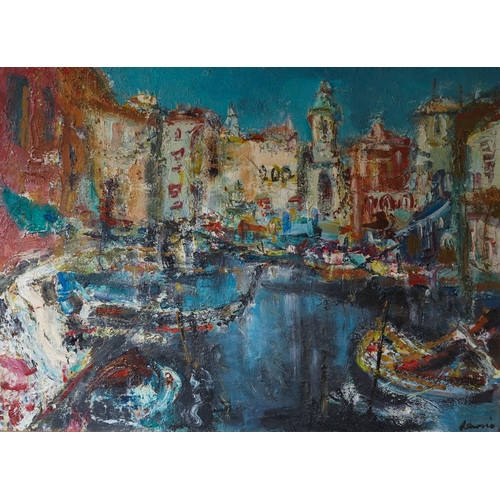 939 - Robert Davies (Scottish, 20th Century)
Venice 
impasto oil on board, 54 x 74.5cm
signed lower right,... 