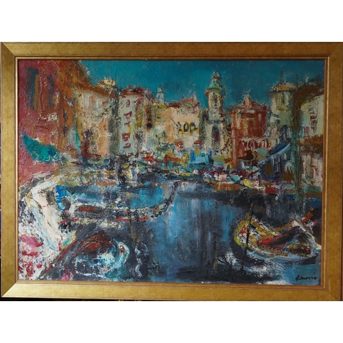 939 - Robert Davies (Scottish, 20th Century)
Venice 
impasto oil on board, 54 x 74.5cm
signed lower right,... 