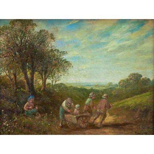 942 - Leslie Davis (19th Century)
The Carriage and Pair (a family of five in landscape)
oil on canvas, 28 ... 