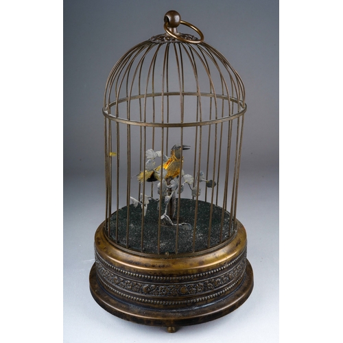 976 - A Bontems style clockwork singing bird automaton, late 19th or early 20th century, probably French, ... 