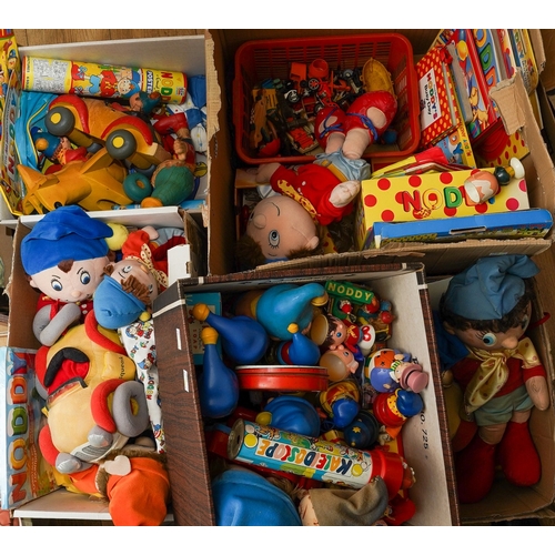 989 - A large collection of Noddy collectables in five boxes, including a Corgi Comics Noddy's Car, a More... 