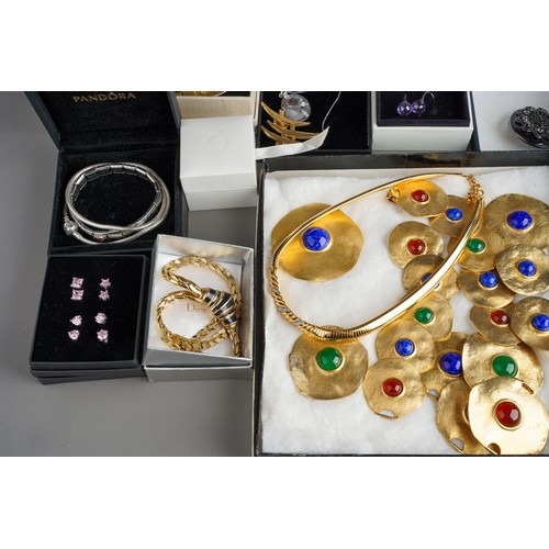 798A - Large collection of designer costume jewellery to include Pandora necklace, Christian Dior necklaces... 