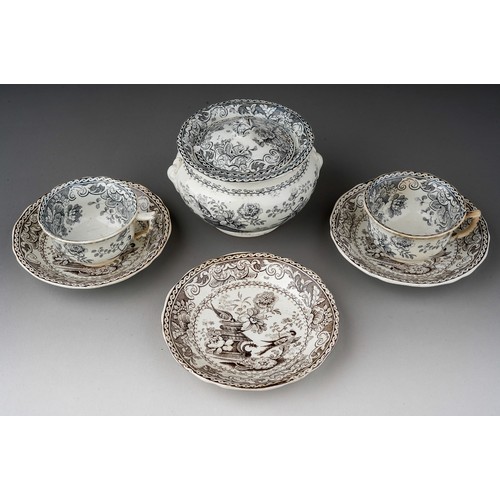 347 - Assorted early 20th Century Paragon mainly double warrant china to include: Yellow and gilt 56591/3 ... 