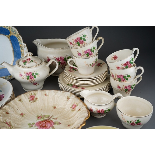 149 - Four boxes of assorted 20th century ceramics, mostly tea and dinner wares from the 1930-1960 era, in... 