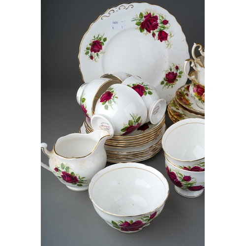 151 - A box of Royal Albert Old Country Roses and Sweet Romance pattern part tea and coffee sets, together... 