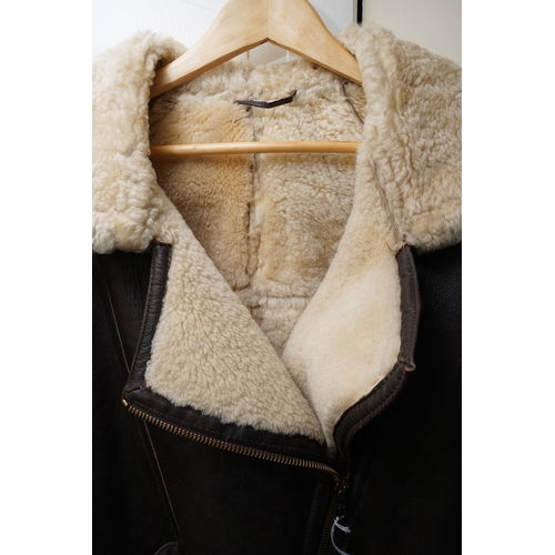 155 - A ladies The Original Tanning Company sheepskin flying jacket, size 10