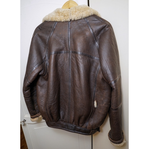 155 - A ladies The Original Tanning Company sheepskin flying jacket, size 10