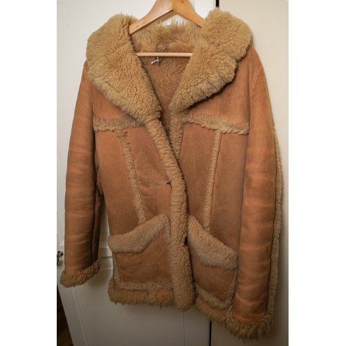 156 - Two vintage sheepskin coats, one Antartex Lambskin, chest size 33cm, length 106cm and the other a La... 