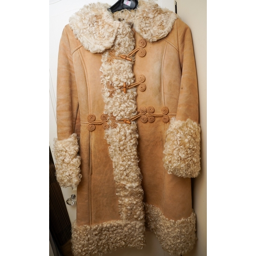 156 - Two vintage sheepskin coats, one Antartex Lambskin, chest size 33cm, length 106cm and the other a La... 