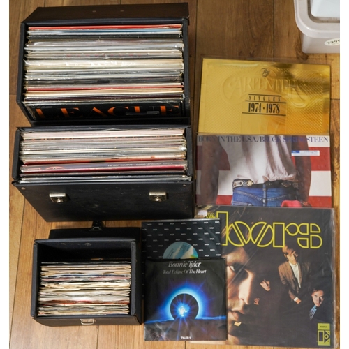 157 - Two cases of LPs (approximately 63 in total) and a case of 45 singles records, the LPs include The J... 