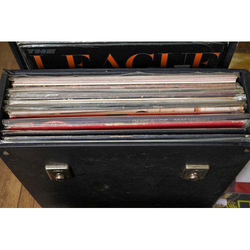 157 - Two cases of LPs (approximately 63 in total) and a case of 45 singles records, the LPs include The J... 