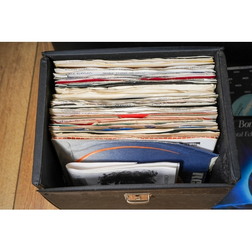 157 - Two cases of LPs (approximately 63 in total) and a case of 45 singles records, the LPs include The J... 