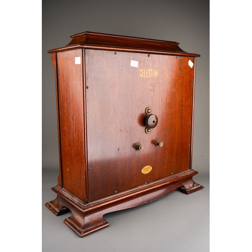 167 - An early to mid 20thC Celestion mahogany speaker, with a pierced front on ogee bracket feet, 52cm hi... 