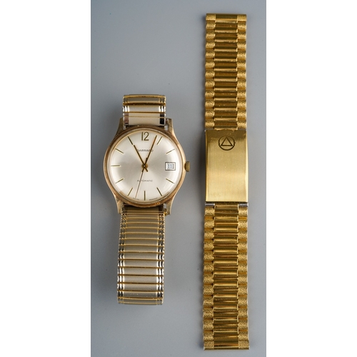 703 - Gerrards 9 ct gold  men's automatic wrist watch, inscribed to back