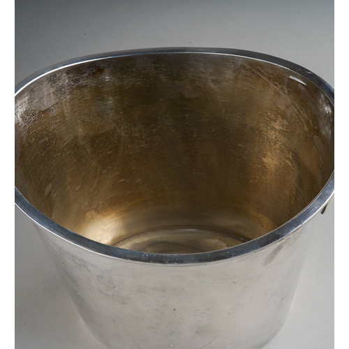 725 - A pair of Christofle style silver plated two handled ice \ champagne buckets, plain bodies (2)