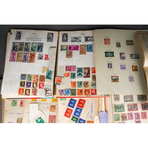 733 - Assorted vintage stamps and coins to include british and foreign