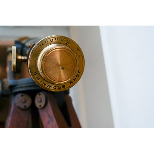 735 - A late Victorian brass and black large refracting telescope, with additional lenses numbered 3, 4 an... 