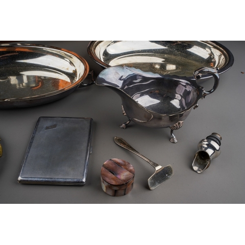 745 - Assorted metalware (brass, pewter, silver plate and copper) to include entree dish, tankard, hip fla... 