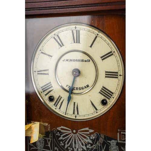 750 - A J W Morris & Co Faversham mahogany cased mantle clock together with a Georgian style gilt wood ova... 