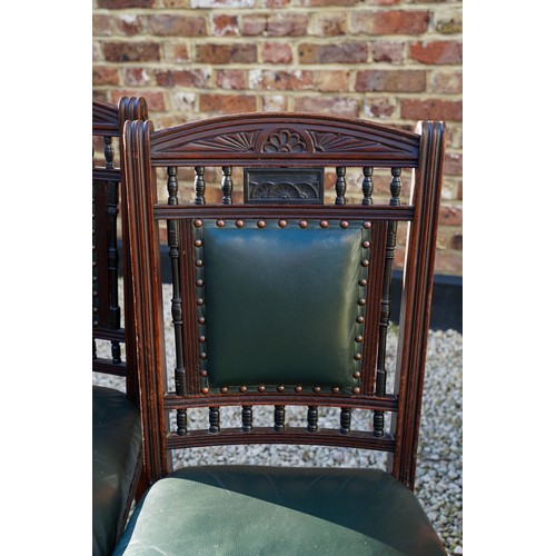 773 - Set of 6 dinning chairs with upholstered ( fully restored 30 years ago) seats, carved detail to back... 