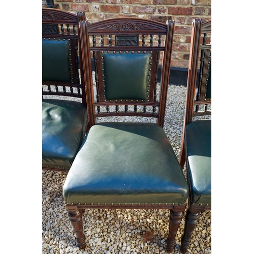 773 - Set of 6 dinning chairs with upholstered ( fully restored 30 years ago) seats, carved detail to back... 