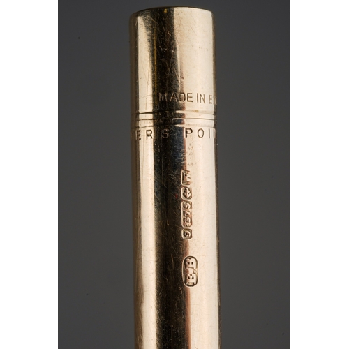 905 - 9 ct gold Baker's Pointer propelling pencil, fully hallmarked, gross weight 27g