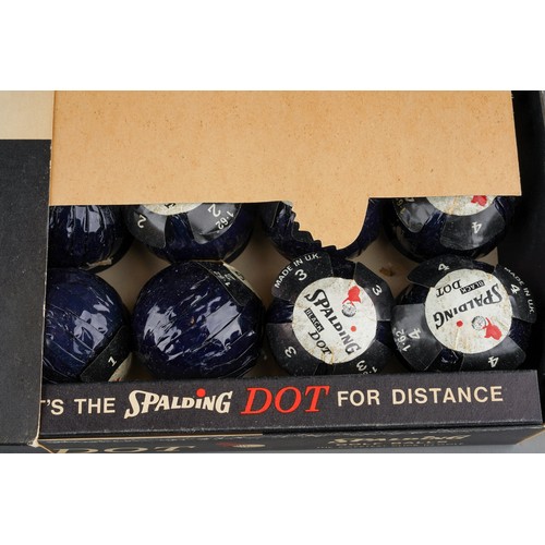 922 - Two boxes of Spalding Dot Golf Balls, one box containing a dozen the other containing 2 balls