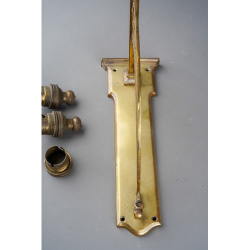 934 - A pair of early 20th Century twin branch brass bracket light fittings