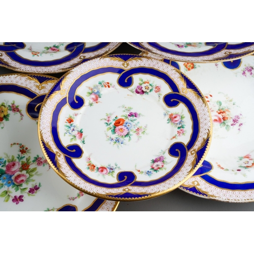 3 - A second half 19th century Minton porcelain twenty piece dessert service, pattern number A2080, hand... 