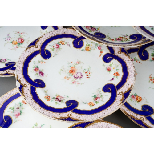 3 - A second half 19th century Minton porcelain twenty piece dessert service, pattern number A2080, hand... 