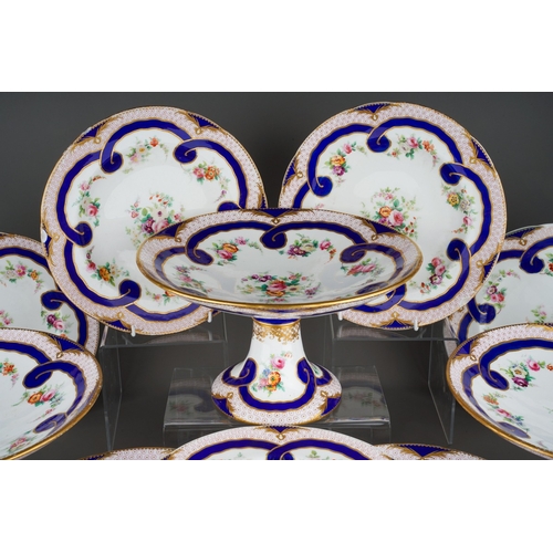 3 - A second half 19th century Minton porcelain twenty piece dessert service, pattern number A2080, hand... 