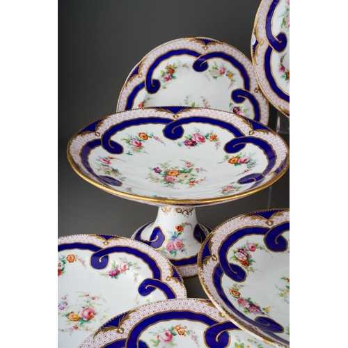 3 - A second half 19th century Minton porcelain twenty piece dessert service, pattern number A2080, hand... 