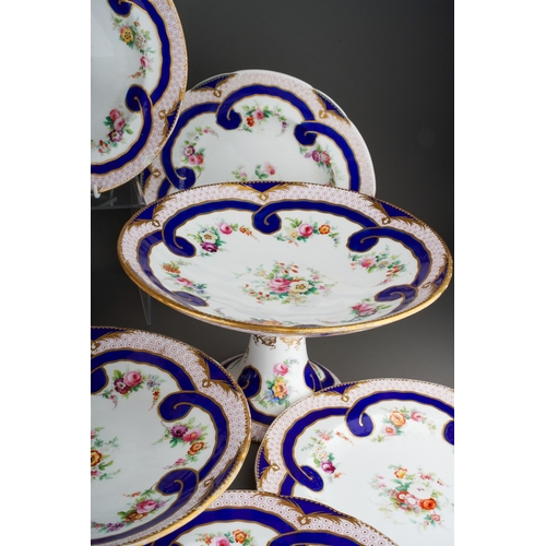 3 - A second half 19th century Minton porcelain twenty piece dessert service, pattern number A2080, hand... 