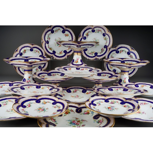 3 - A second half 19th century Minton porcelain twenty piece dessert service, pattern number A2080, hand... 