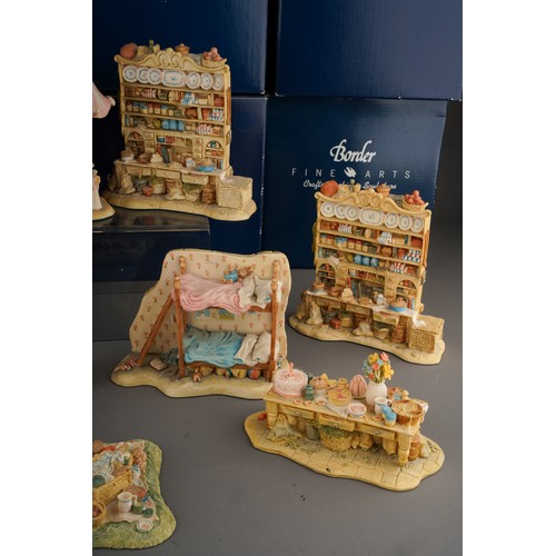 16 - Ten boxed Bramley Hedge furniture models to include The Table, Picnic Blanket, Wedding table & Canop... 