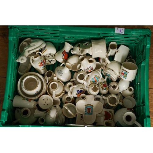 41 - A large collection of mainly Goss or Arcadian crested wares, miniature and other (3 boxes) - Q