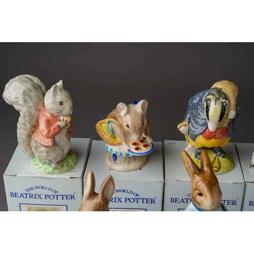 46 - Royal Albert, The World of Beatrix Potter all boxed to include; Tommy Brock, Jeremy Fisher, Mrs Pigg... 