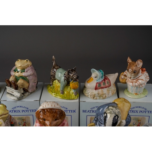 46 - Royal Albert, The World of Beatrix Potter all boxed to include; Tommy Brock, Jeremy Fisher, Mrs Pigg... 