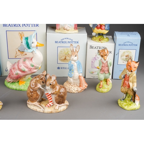 47 - The World of Beatrix Potter Beswick Jemima Puddle-Duck (boxed), Royal Albert Peter and the Red Pocke... 