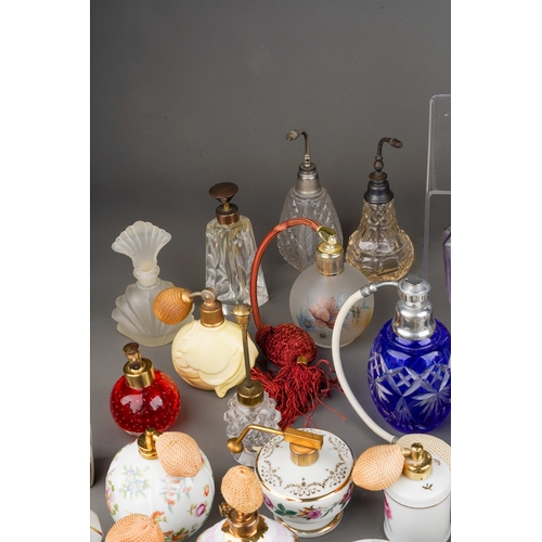 48 - Perfume and Scent bottles - ceramic and glass examples to include Royal Bavaria, Austrian, German an... 