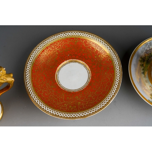 50 - A 19th Century Vienna porcelain cup and saucer and an early 19th century English porcelain cup and s... 