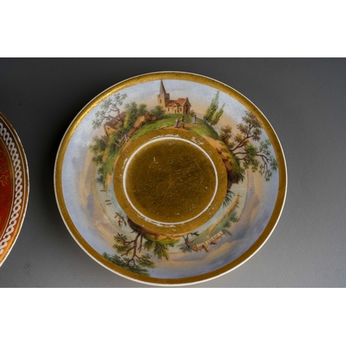 50 - A 19th Century Vienna porcelain cup and saucer and an early 19th century English porcelain cup and s... 