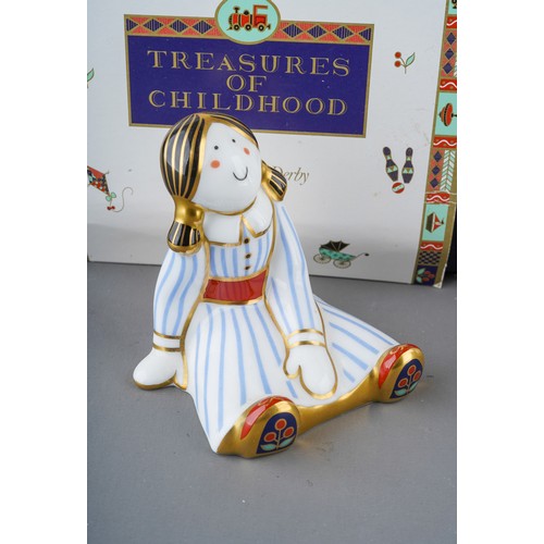 55 - Royal Crown Derby paperweight, Treasures of Childhood - Rocking horse ( no stopper) and Rag doll ( n... 