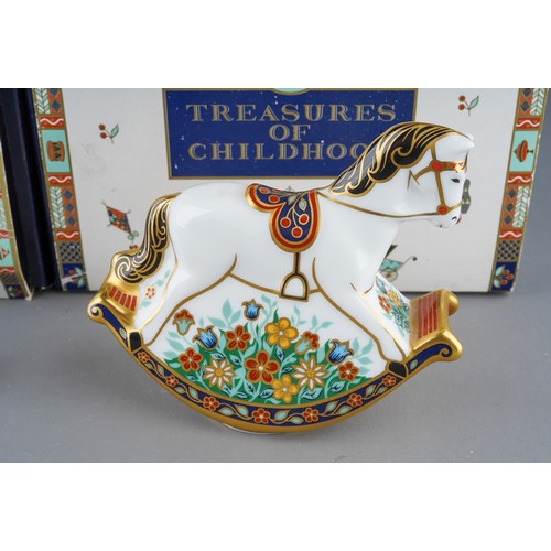 55 - Royal Crown Derby paperweight, Treasures of Childhood - Rocking horse ( no stopper) and Rag doll ( n... 