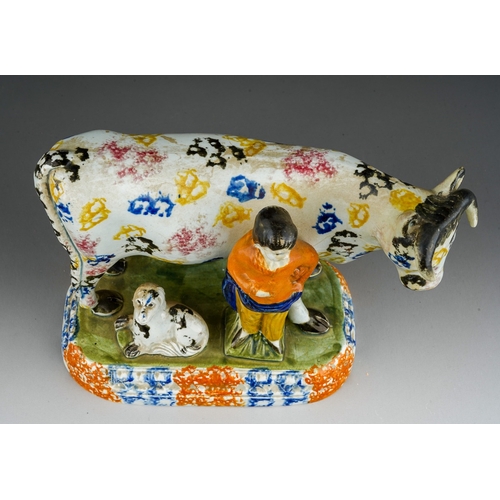 71 - Century Prattware cow mantlepiece ornament, in excellent undamaged condition