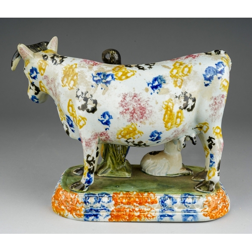 71 - Century Prattware cow mantlepiece ornament, in excellent undamaged condition