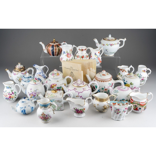 79 - A collection of Modern Royal Worcester 18th Century reproduction jugs from Dr Wall period, styles in... 