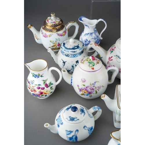 79 - A collection of Modern Royal Worcester 18th Century reproduction jugs from Dr Wall period, styles in... 