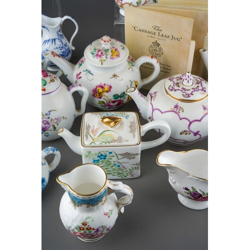 79 - A collection of Modern Royal Worcester 18th Century reproduction jugs from Dr Wall period, styles in... 